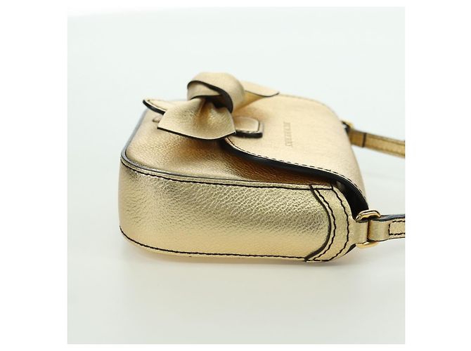BURBERRY Schultertasche aus Leder Gold Auth INZ018A Golden - Ansicht 5