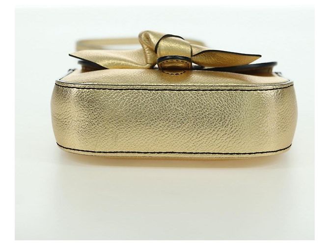 BURBERRY Schultertasche aus Leder Gold Auth INZ018A Golden - Ansicht 9