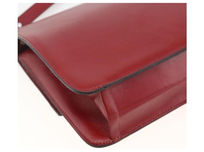 Bolsa de Ombro Christian Dior em Couro Vermelho Dourado Auth BAZ634 - vista 13