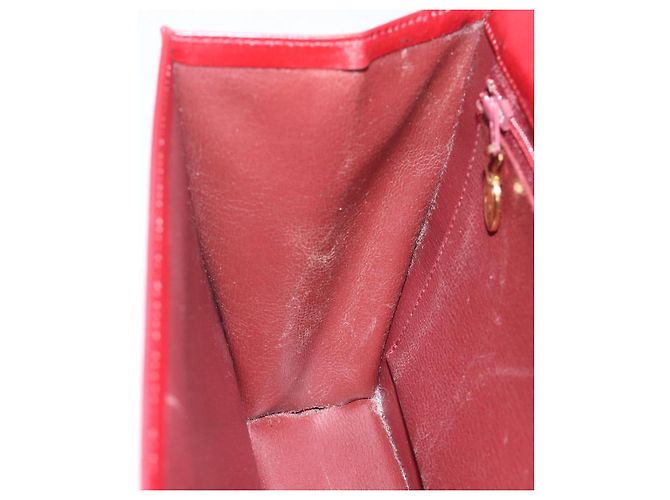 Bolsa de Ombro Christian Dior em Couro Vermelho Dourado Auth BAZ634 - vista 18