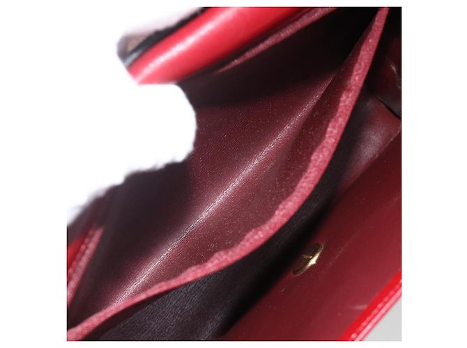 Bolsa de Ombro Christian Dior em Couro Vermelho Dourado Auth BAZ634 - vista 20