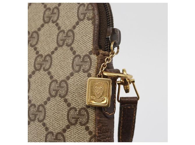 Gucci Borsa a Spalla GG Supreme PVC Beige Oro Auth ka3822 D'oro - vista 14