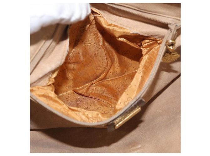 Gucci Borsa a Spalla GG Supreme PVC Beige Oro Auth ka3822 D'oro - vista 20