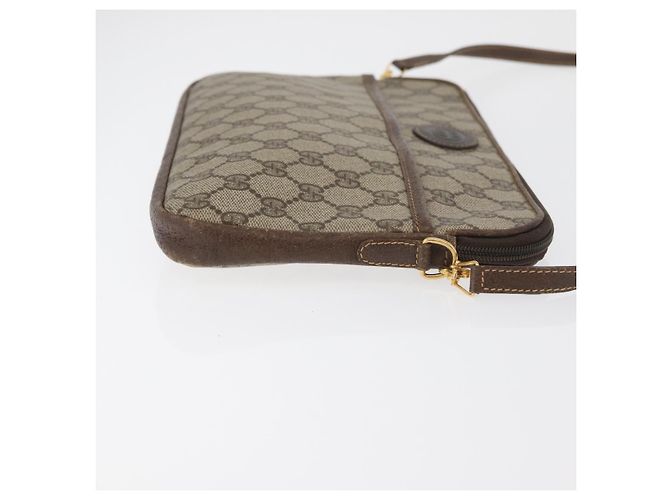 Gucci Borsa a Spalla GG Supreme PVC Beige Oro Auth ka3822 D'oro - vista 4