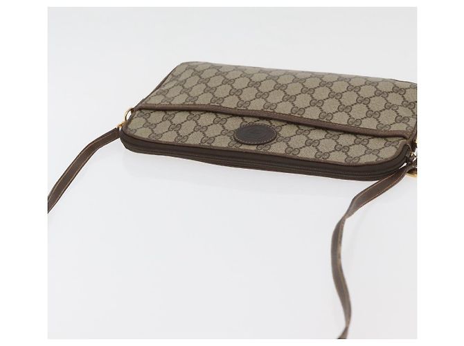 Gucci Borsa a Spalla GG Supreme PVC Beige Oro Auth ka3822 D'oro - vista 6