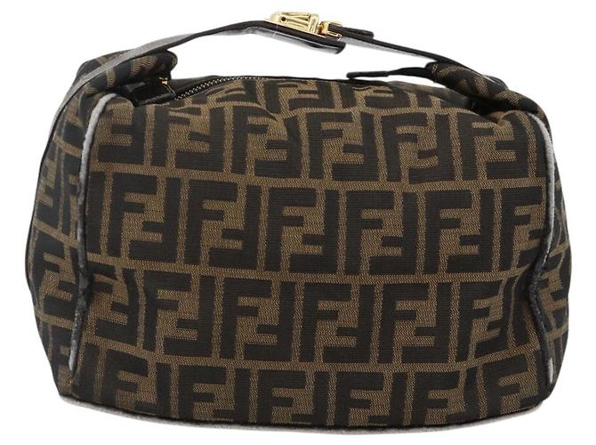 FENDI Zucca Canvas Handtasche braun schwarz Auth bs34216 - Ansicht 3