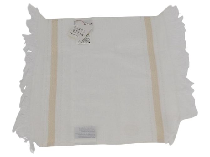 Hermès HERMES Serviette de bain en coton blanche Auth 174173A - vue 2