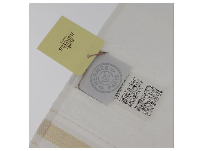 Hermès HERMES Serviette de bain en coton blanche Auth 174173A - vue 3