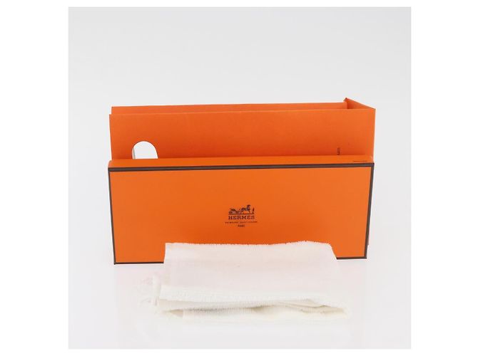 Hermès HERMES Serviette de bain en coton blanche Auth 174173A - vue 5