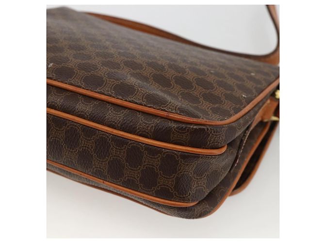 Céline Borsa a spalla circolare in tela Macadam CELINE in pelle PVC marrone oro Auth YKZ1117 - vista 12
