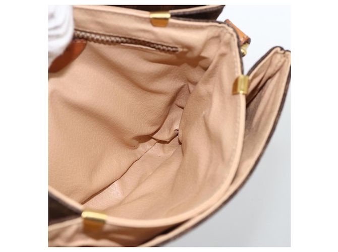 Céline Borsa a spalla circolare in tela Macadam CELINE in pelle PVC marrone oro Auth YKZ1117 - vista 17
