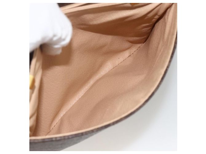 Céline Borsa a spalla circolare in tela Macadam CELINE in pelle PVC marrone oro Auth YKZ1117 - vista 20