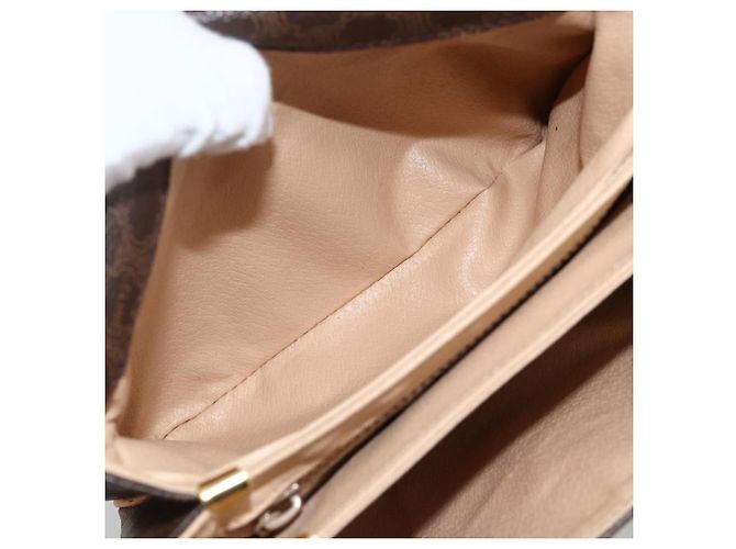 Céline Borsa a spalla circolare in tela Macadam CELINE in pelle PVC marrone oro Auth YKZ1117 - vista 21