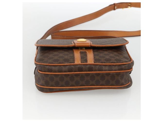 Céline Borsa a spalla circolare in tela Macadam CELINE in pelle PVC marrone oro Auth YKZ1117 - vista 9