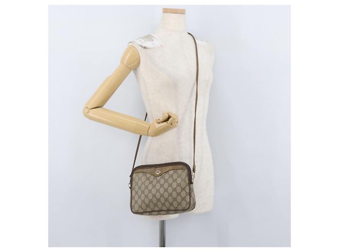 Gucci Borsa a Spalla GG Supreme PVC Beige Oro 97 02 068 Auth YKZ783 D'oro - vista 21