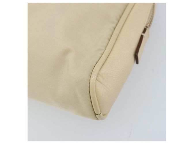 PRADA Borsa a mano in nylon beige oro Auth YKZ516 D'oro - vista 10