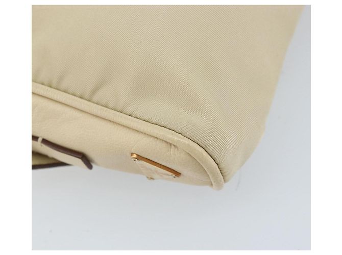 PRADA Borsa a mano in nylon beige oro Auth YKZ516 D'oro - vista 11