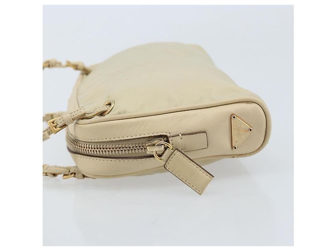 PRADA Borsa a mano in nylon beige oro Auth YKZ516 D'oro - vista 5