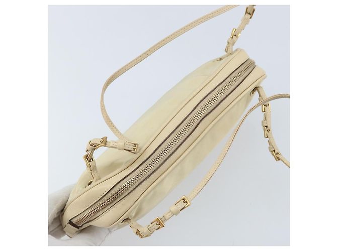 PRADA Borsa a mano in nylon beige oro Auth YKZ516 D'oro - vista 6