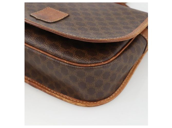 Céline Borsa a Spalla in Tela Macadam CELINE in Pelle PVC Marrone Oro Auth ka3828 D'oro - vista 10