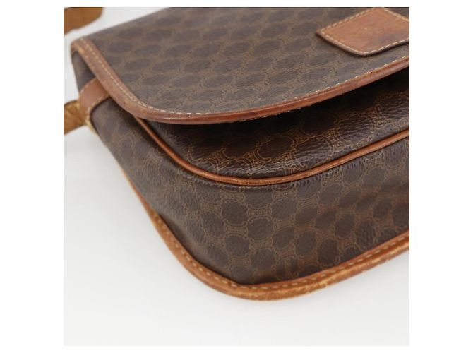 Céline Borsa a Spalla in Tela Macadam CELINE in Pelle PVC Marrone Oro Auth ka3828 D'oro - vista 11