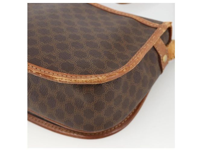 Céline Borsa a Spalla in Tela Macadam CELINE in Pelle PVC Marrone Oro Auth ka3828 D'oro - vista 12
