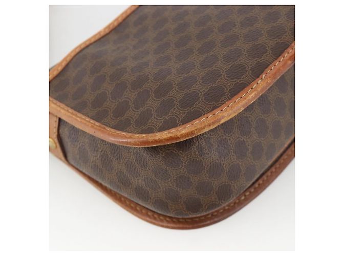 Céline Borsa a Spalla in Tela Macadam CELINE in Pelle PVC Marrone Oro Auth ka3828 D'oro - vista 13