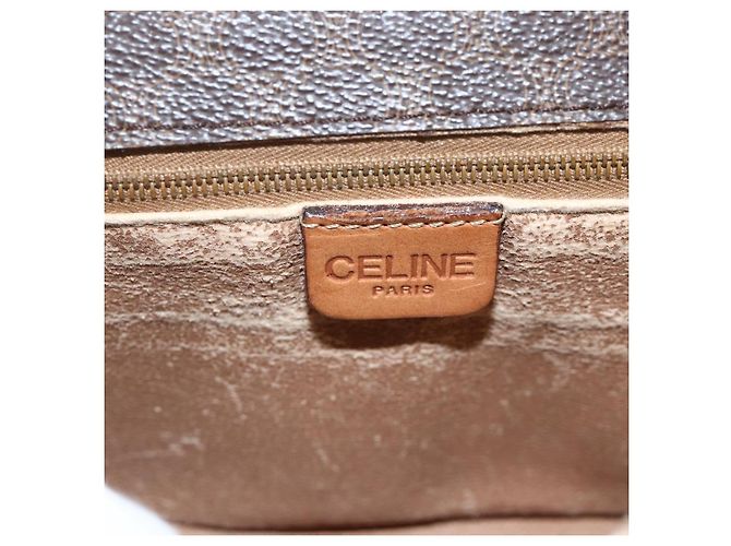 Céline Borsa a Spalla in Tela Macadam CELINE in Pelle PVC Marrone Oro Auth ka3828 D'oro - vista 18