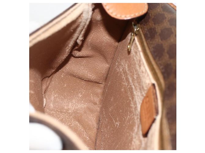 Céline Borsa a Spalla in Tela Macadam CELINE in Pelle PVC Marrone Oro Auth ka3828 D'oro - vista 21