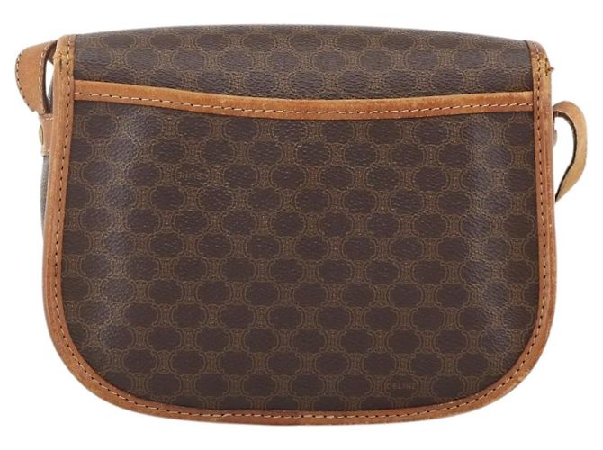 Céline Borsa a Spalla in Tela Macadam CELINE in Pelle PVC Marrone Oro Auth ka3828 D'oro - vista 3