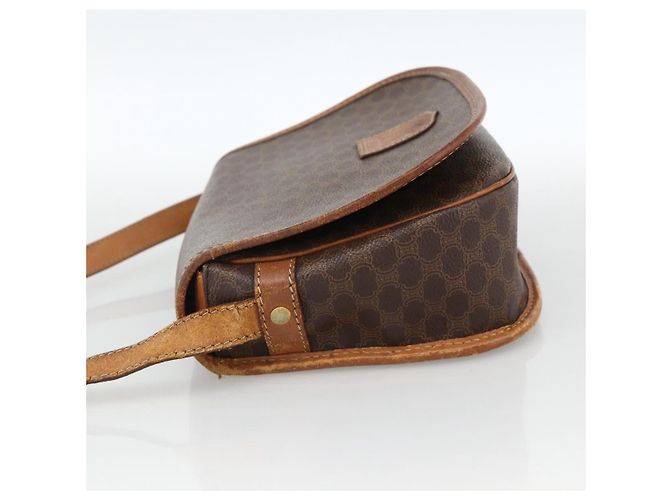 Céline Borsa a Spalla in Tela Macadam CELINE in Pelle PVC Marrone Oro Auth ka3828 D'oro - vista 4