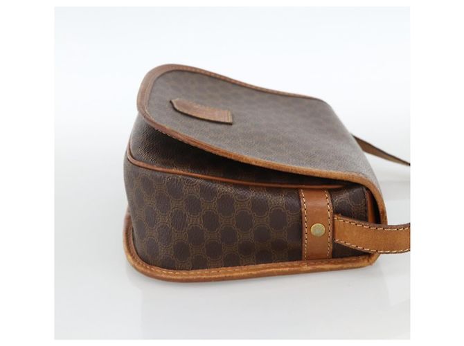 Céline Borsa a Spalla in Tela Macadam CELINE in Pelle PVC Marrone Oro Auth ka3828 D'oro - vista 5