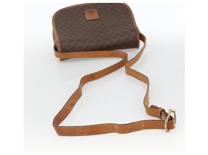 Céline Borsa a Spalla in Tela Macadam CELINE in Pelle PVC Marrone Oro Auth ka3828 D'oro - vista 7