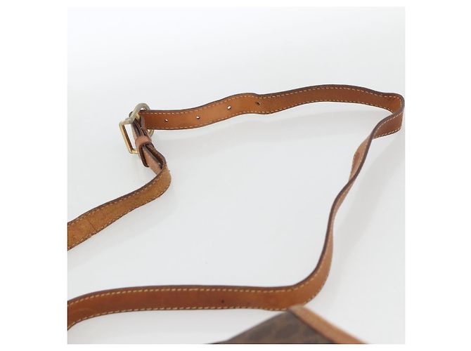 Céline Borsa a Spalla in Tela Macadam CELINE in Pelle PVC Marrone Oro Auth ka3828 D'oro - vista 8
