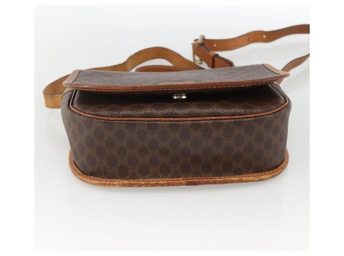 Céline Borsa a Spalla in Tela Macadam CELINE in Pelle PVC Marrone Oro Auth ka3828 D'oro - vista 9