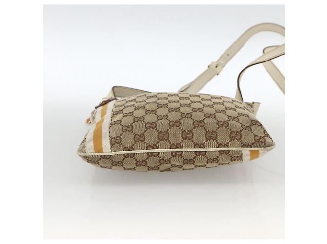 Borsa a Spalla Gucci GG Canvas Sherry Line Beige Oro 144888 Auth AMZ009 D'oro - vista 10