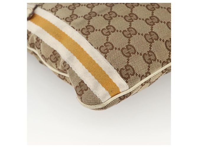 Borsa a Spalla Gucci GG Canvas Sherry Line Beige Oro 144888 Auth AMZ009 D'oro - vista 12