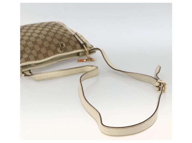 Borsa a Spalla Gucci GG Canvas Sherry Line Beige Oro 144888 Auth AMZ009 D'oro - vista 8
