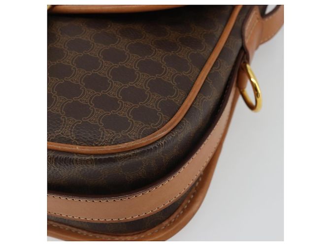 Céline Borsa a spalla in tela Macadam CELINE in pelle PVC marrone oro Auth bs34376 D'oro - vista 10