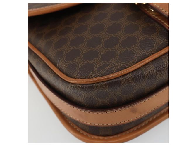 Céline Borsa a spalla in tela Macadam CELINE in pelle PVC marrone oro Auth bs34376 D'oro - vista 11
