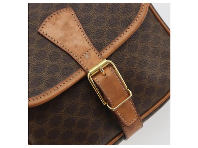 Céline Borsa a spalla in tela Macadam CELINE in pelle PVC marrone oro Auth bs34376 D'oro - vista 14