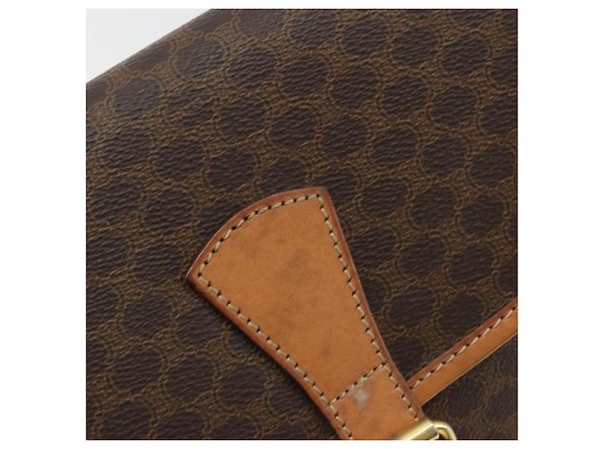 Céline Borsa a spalla in tela Macadam CELINE in pelle PVC marrone oro Auth bs34376 D'oro - vista 15