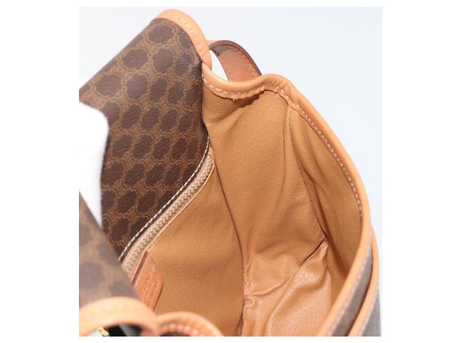 Céline Borsa a spalla in tela Macadam CELINE in pelle PVC marrone oro Auth bs34376 D'oro - vista 19