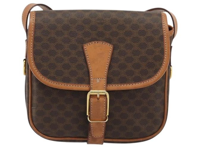Céline Borsa a spalla in tela Macadam CELINE in pelle PVC marrone oro Auth bs34376 D'oro - vista 2