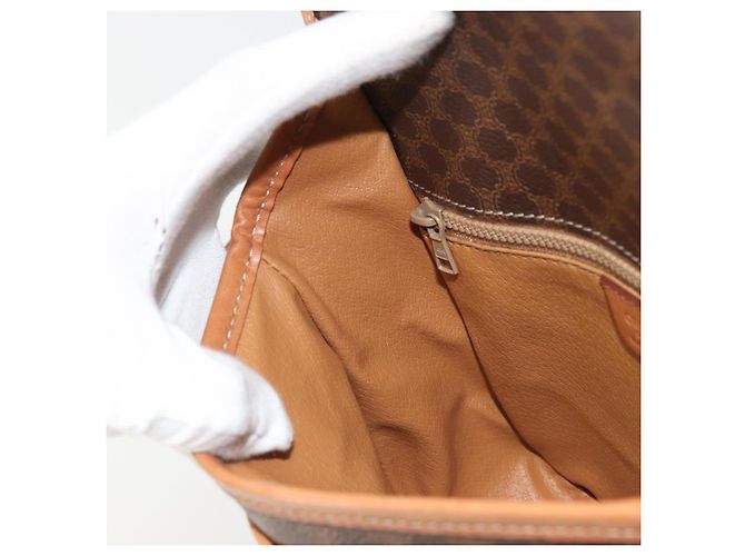 Céline Borsa a spalla in tela Macadam CELINE in pelle PVC marrone oro Auth bs34376 D'oro - vista 20