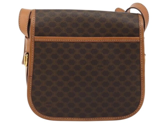 Céline Borsa a spalla in tela Macadam CELINE in pelle PVC marrone oro Auth bs34376 D'oro - vista 3