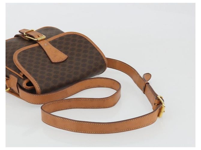 Céline Borsa a spalla in tela Macadam CELINE in pelle PVC marrone oro Auth bs34376 D'oro - vista 7
