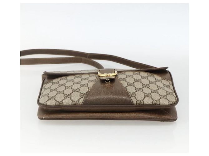 Gucci Borsa a Spalla GG Supreme PVC Beige Oro Auth YKZ952 D'oro - vista 10
