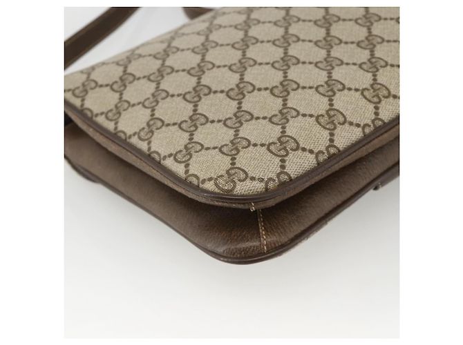 Gucci Borsa a Spalla GG Supreme PVC Beige Oro Auth YKZ952 D'oro - vista 14