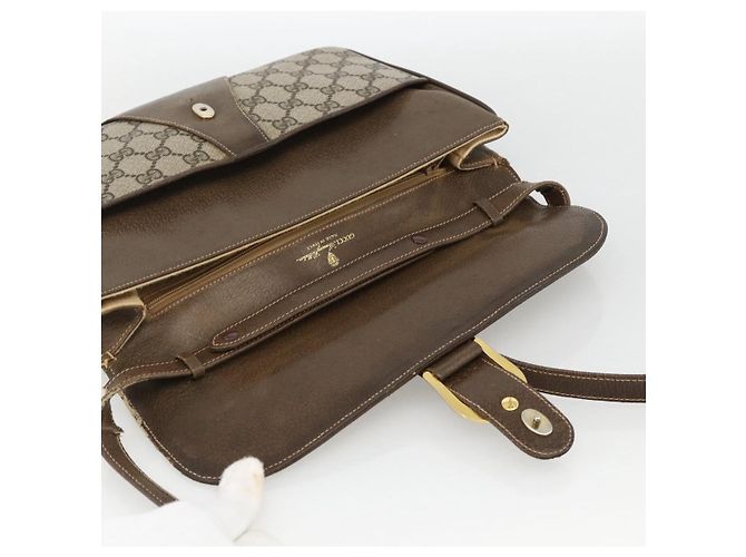 Gucci Borsa a Spalla GG Supreme PVC Beige Oro Auth YKZ952 D'oro - vista 15